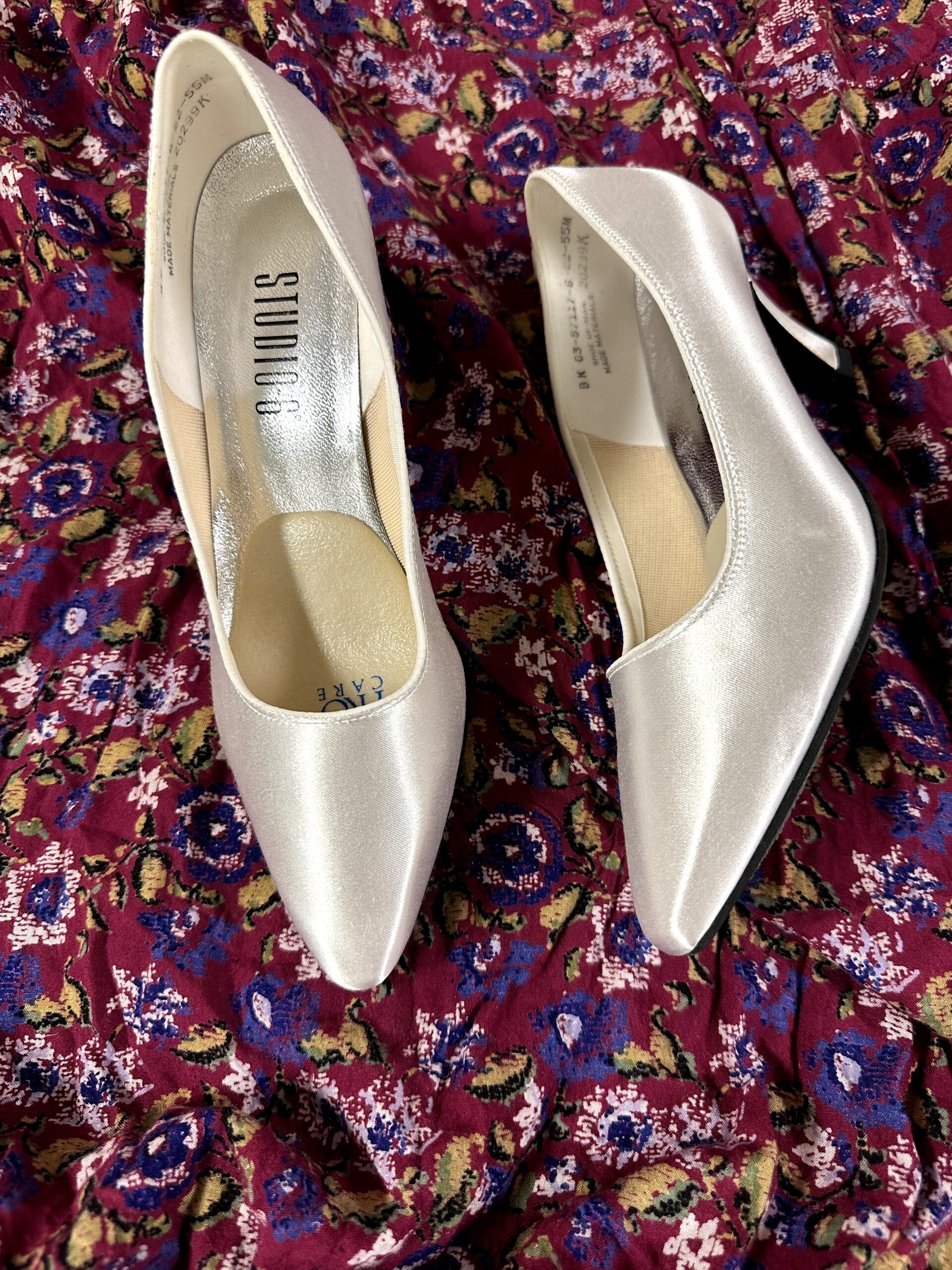 Formal Silver Kitten Heel